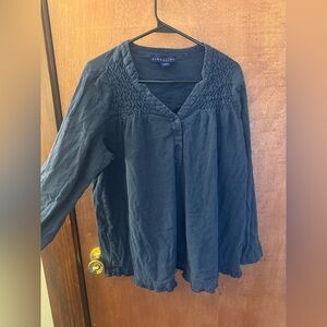 Bandolino Navy Textured Women's Blouse